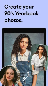 Remini mod apk create your 90 yearbook photo feature